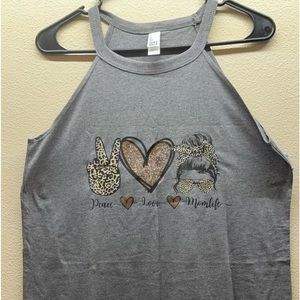 Peace love mom life tank top